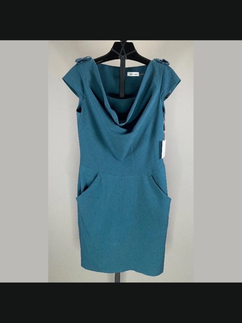 NEW Calvin Klein Dress Womens 8 blue teal pencil sheath cocktail classic